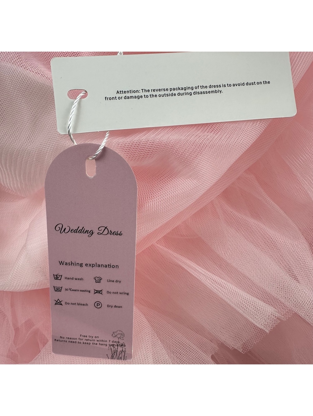 Pink High Low Tulle Bridal Shower Dress Ruffle Train Wedding Reception Gown NWT - Picture 5 of 11